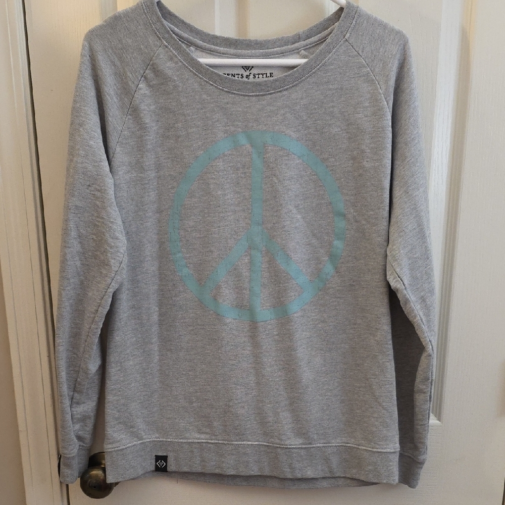 Gray Peace Sign Sweatshirt